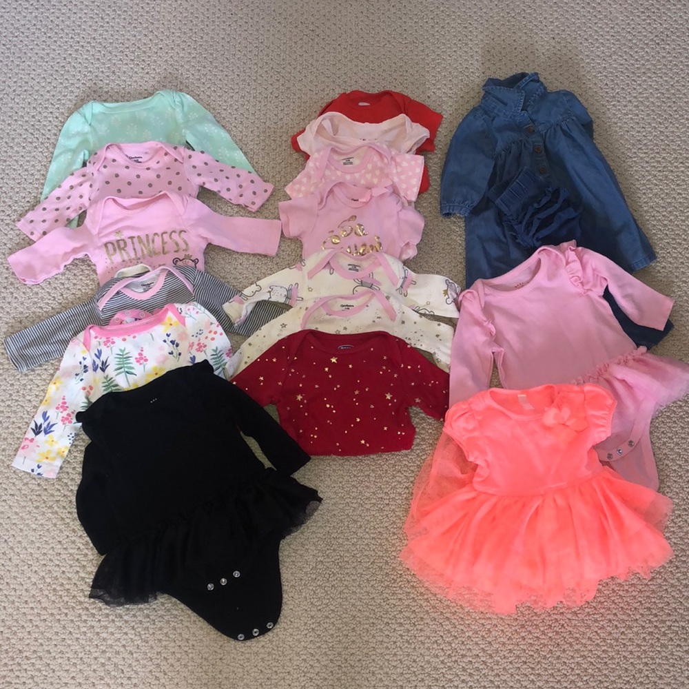 0-3 month baby girl lot 17 pieces